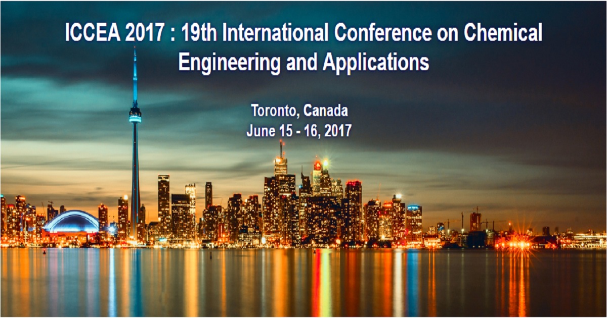 19th International Conference on Chemical Engineering and Applications